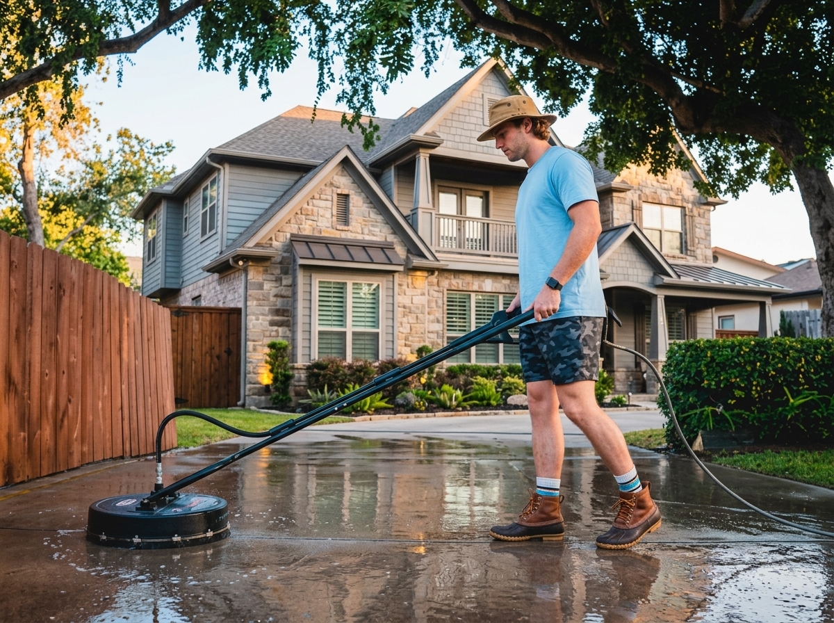 Freshly cleaned suburban home exterior